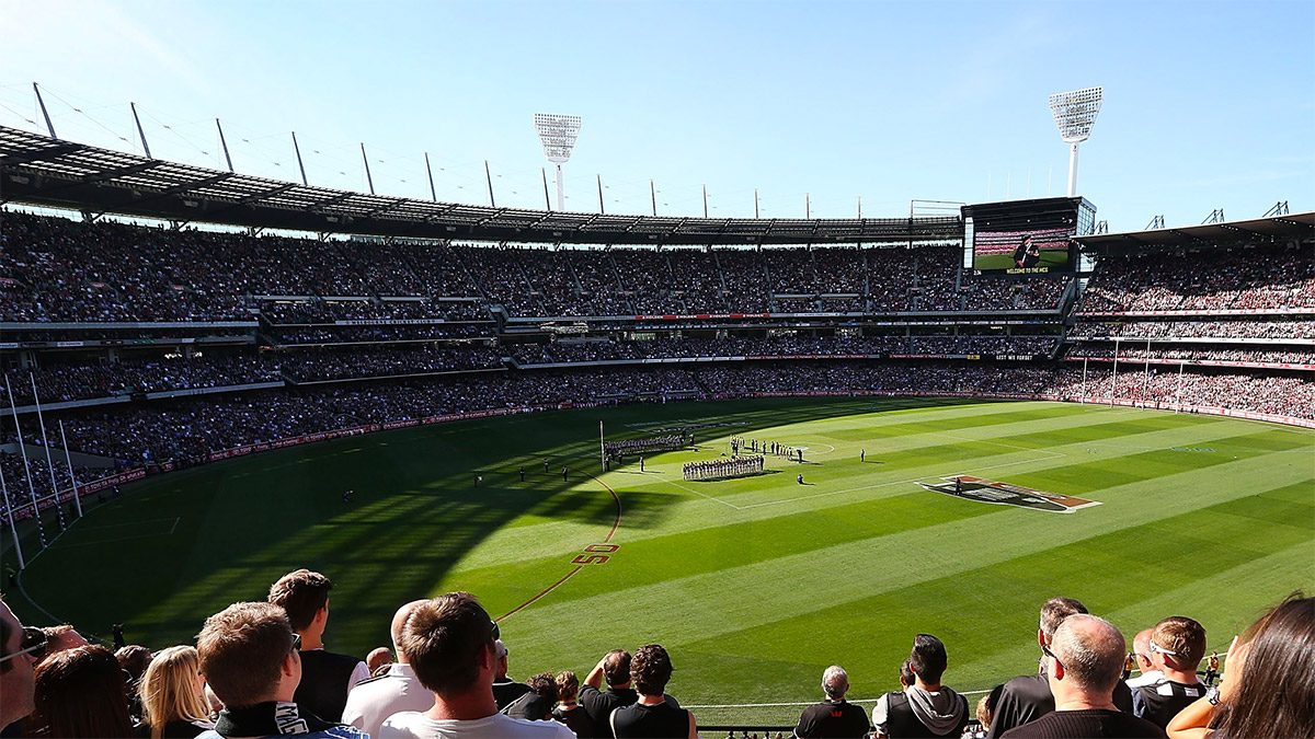 A capacity crowd at the MCG for the traditional ANZAC Day game