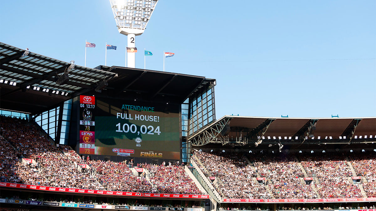 Sell-out MCG crowd at the 2023 AFL Grand Final. Photo: MCG