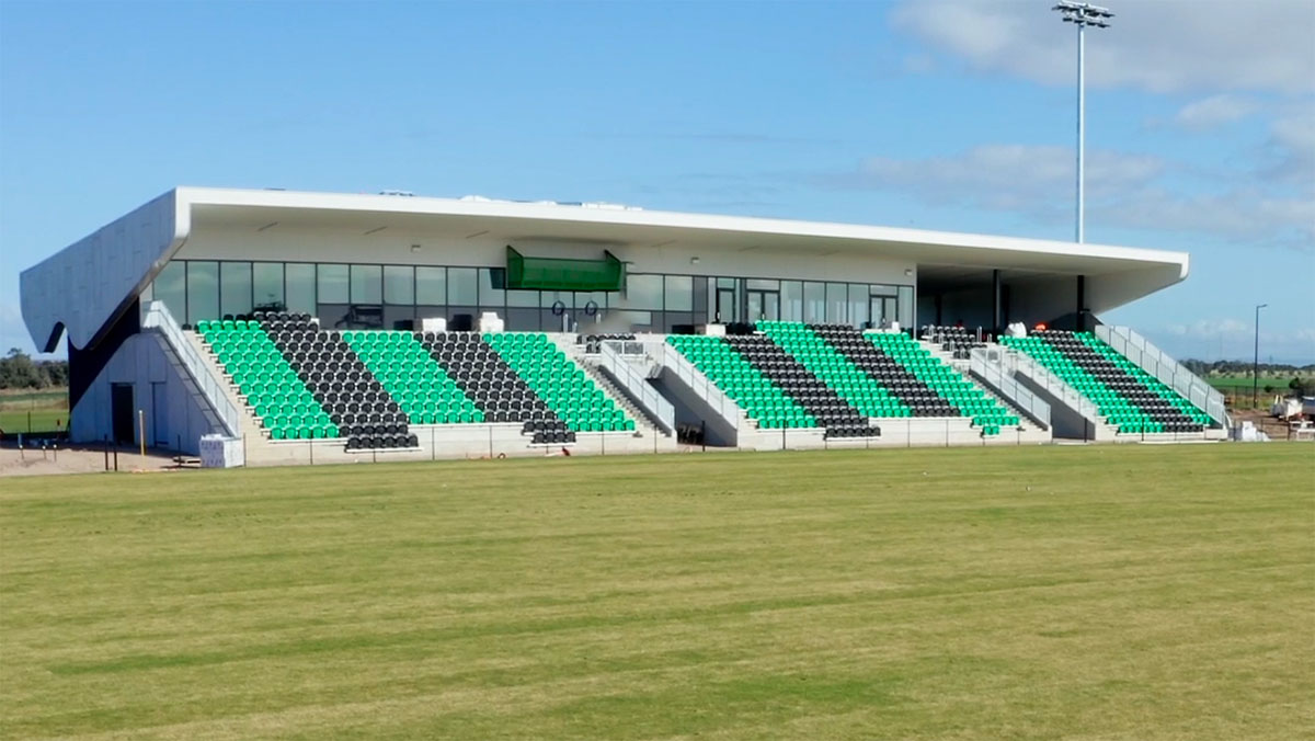 View of the grandstand at the Wyndham Regional Football Facility