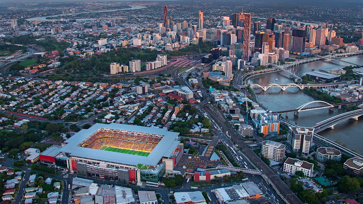 Aerial view of Suncorp Stadium in Brisbane
