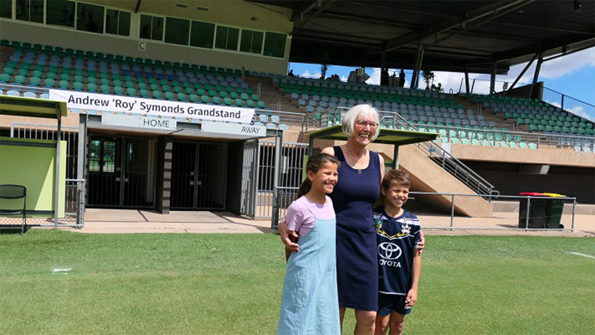 The newly-named Andrew ‘Roy’ Symonds Grandstand at Riverway Stadium