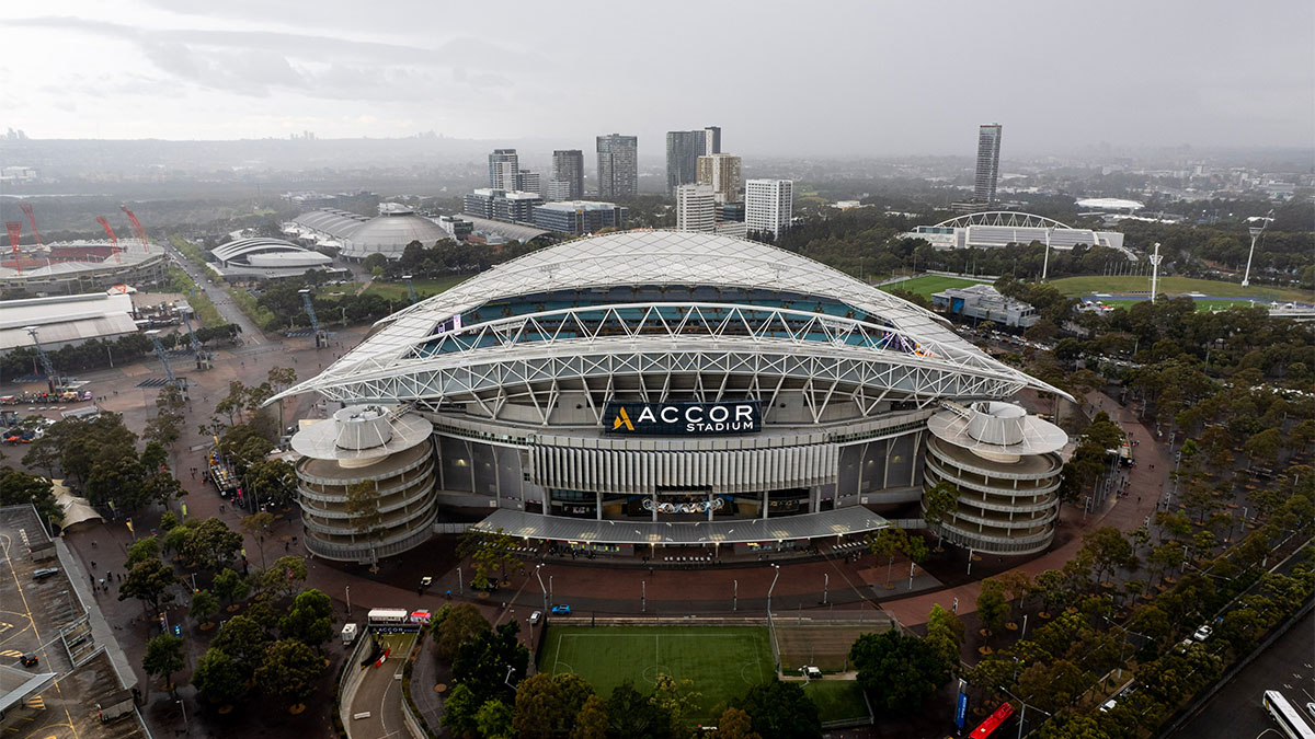 View of Accor Stadium at Sydney Olympic Park