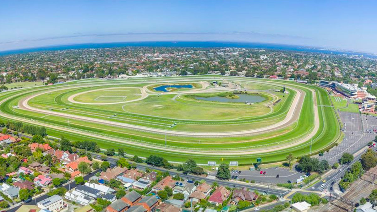Aerial view of Caulfield Racecourse