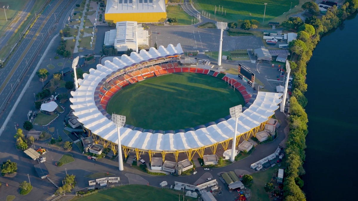 Aerial view of the newly named People First Stadium on the Gold Coast
