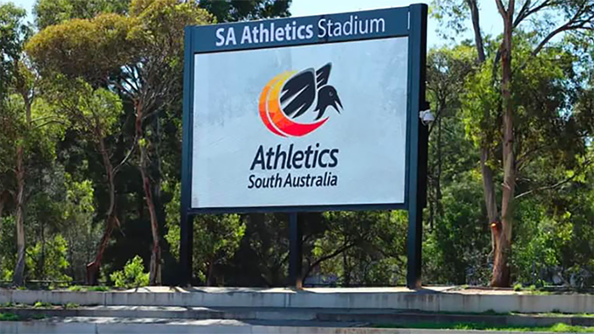 The new LED video screen at SA Athletics Stadium
